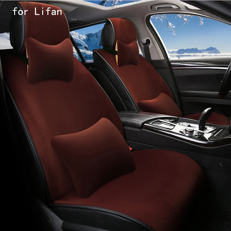 

OUZHI keep warm plush car seat cover for LIFAN X60 LIFAN X50 front rear full fur autumn winter seat covers