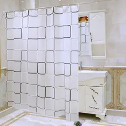 Горячая продажа Шторки для дома, ванной с 12 крючками 180*180 см большие черные белые квадратные водонепроницаемые устойчивые к развитию
