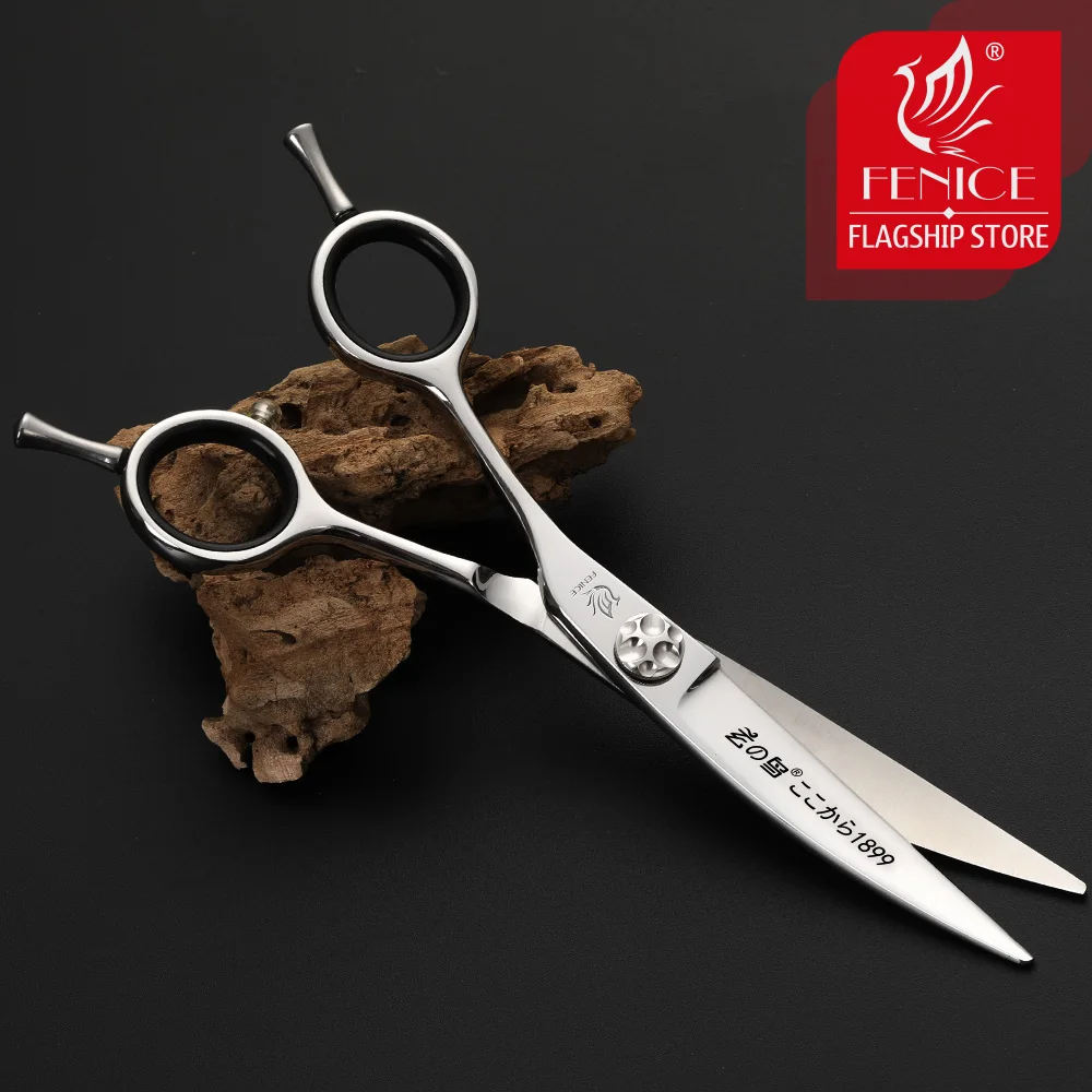 

Fenice 6.0 inch slide Scissors Professional Japan 440C Stainless Steel Left Hand Curved Scissors Hair Barber Salon Tools
