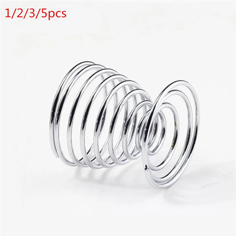 1/2/3/5pcs Stainless Steel Spring Wire Tray Boiled Egg Holder Useful Lovely Stand Storage egg cup holder