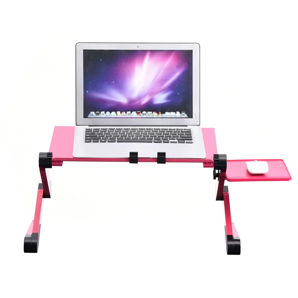 

Adjustable Foldable Laptop Desk Table Stand Table Vented Stand Bed Tray With w/ Cooling Dual Fan Mouse Table