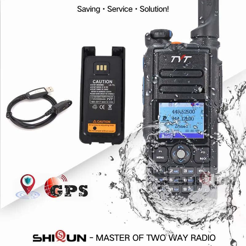 Дополнительный gps IP67 Водонепроницаемый рация ПМР Dual Band MD- TDMA лучше Baofeng DMR DM-8HX DM-5R DM-5R плюс TYT DMR радио - Цвет: GPS-Battery-Cable