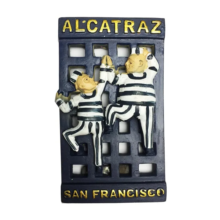 

San Francisco, California, USA Alcatraz Island tourism souvenirs three-dimensional landscape magnetic stickers refrigerator