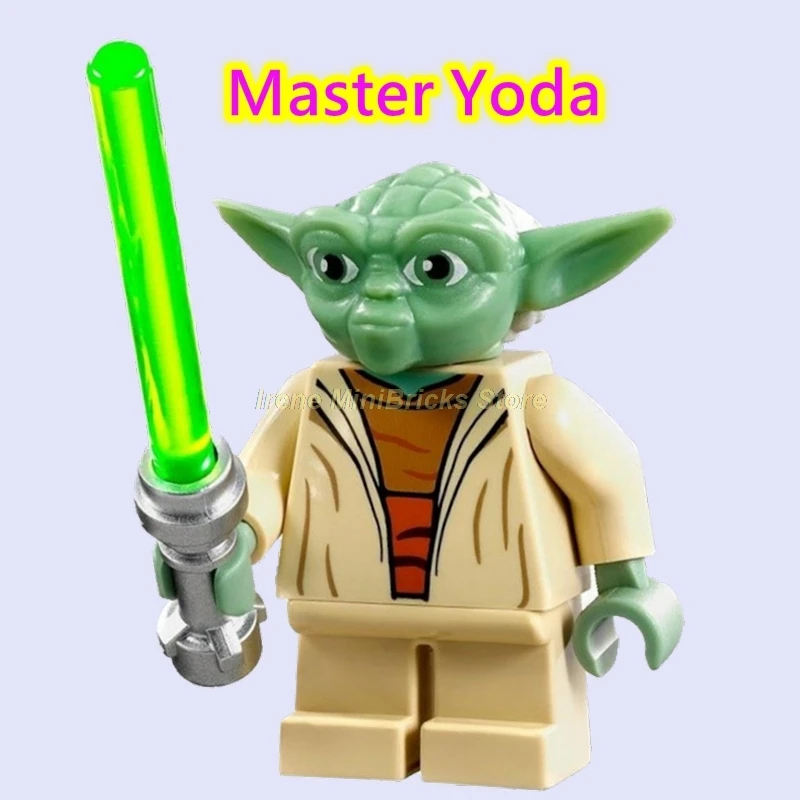 Star Wars Jedi Master йода Рей BB8 Obi Wan Kenobi Snoke Windu StarWars игрушки для детей экшн-фигурки строительные блоки Звездные войны - Цвет: Master Yoda