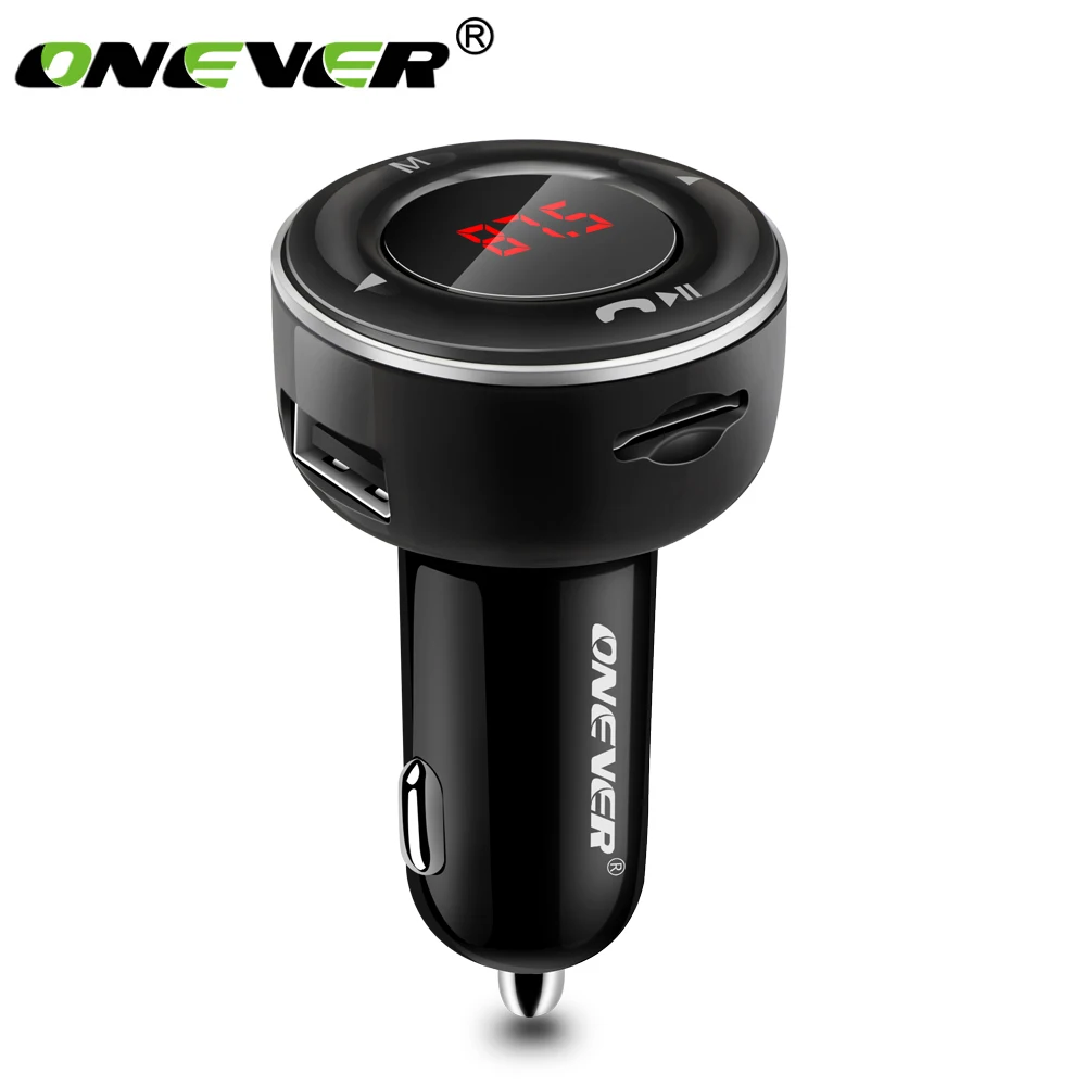 

Onever FM Transmitter Bluetooth Car Kit Handsfree Car Kit FM modulator MP3 Audio Player TF USB Drive 3.1A Dual USB Car Charger