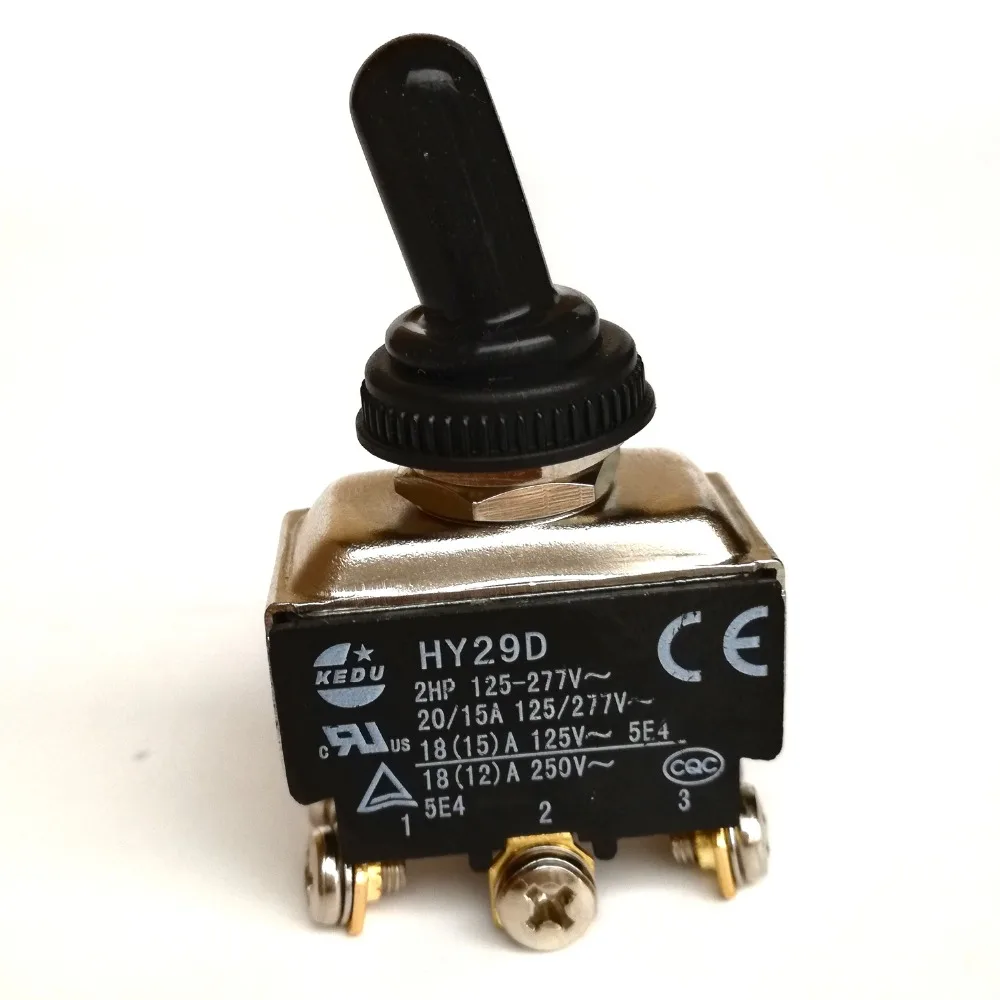 

KEDU HY29D 125V/277V 20/15A 2HP 6 Pins M3.5 Screw DPDT On-On Toggle Switch for Industrial Electric Power Tools