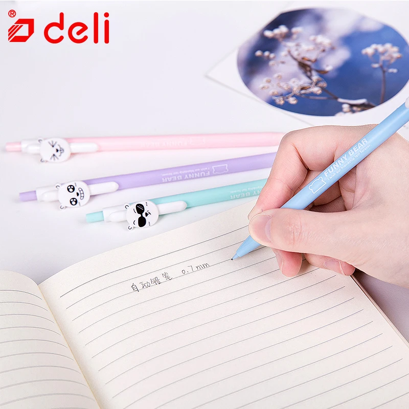 Deli 4 шт. пластиковый карандаш 0 7 мм механический школьные Карандаши Канцелярские
