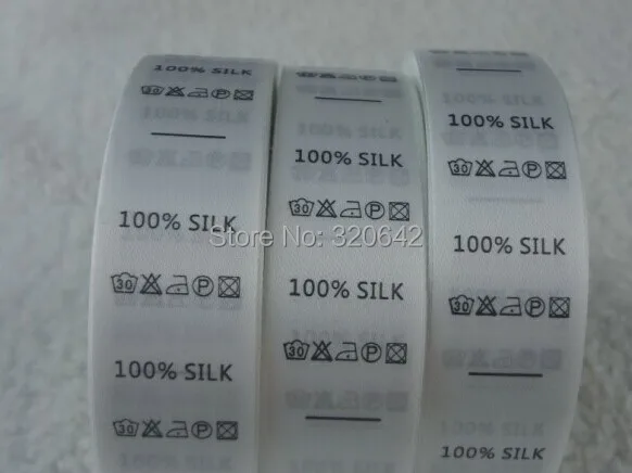 Aliexpress Com Buy Free Shipping Garment Accessories Stock Print Wash Label 100 Silk Print Wash Care Label Template