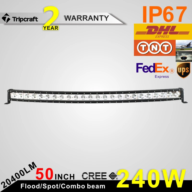 

HOT SALE! !Offroad lamp,50 inch Curved Led Offroad Light Bar 240w light bar with IP67