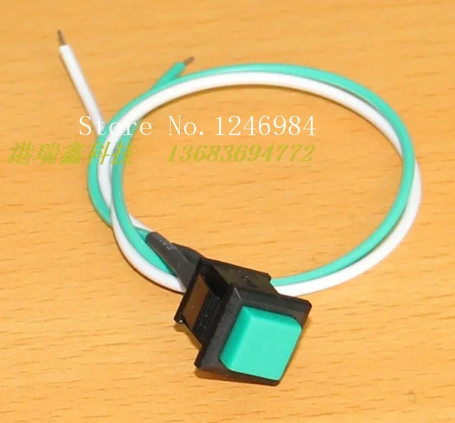 

[SA]No square button switch trigger lock switch normally open RESET reset button with a line of green PB307B--50pcs/lot