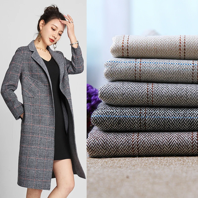 1 Meter Autumn Thin 10 Wool 90 Polyester Woolen Fashion Fabric Warm