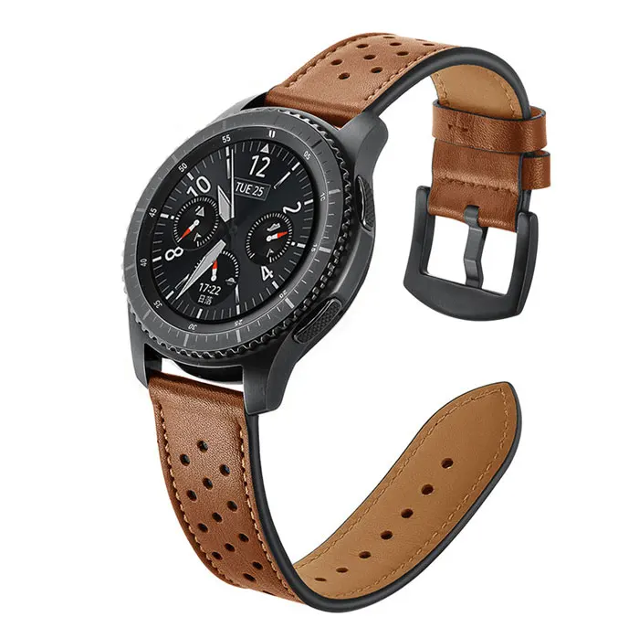 22 мм ремешок для samsung galaxy watch 46 мм S3 Frontier/классические часы huawei gt ремешок из натуральной кожи Смарт часы браслет