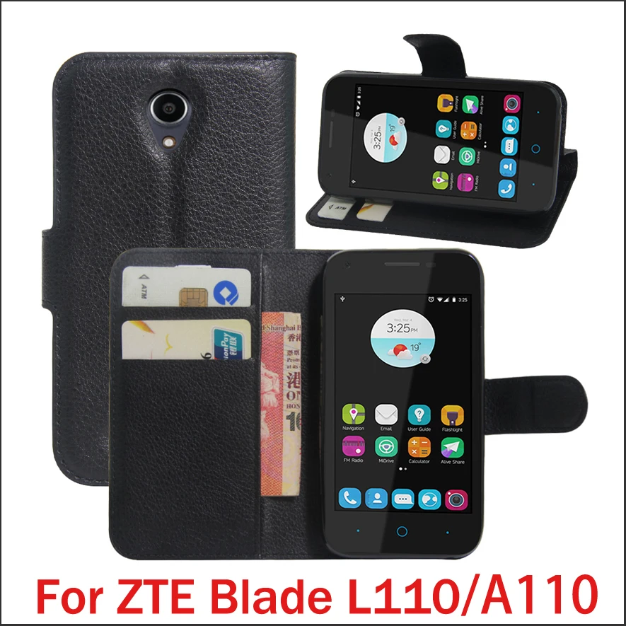 New For ZTE Blade L110/A110 Case Luxury Flip Leather Stand