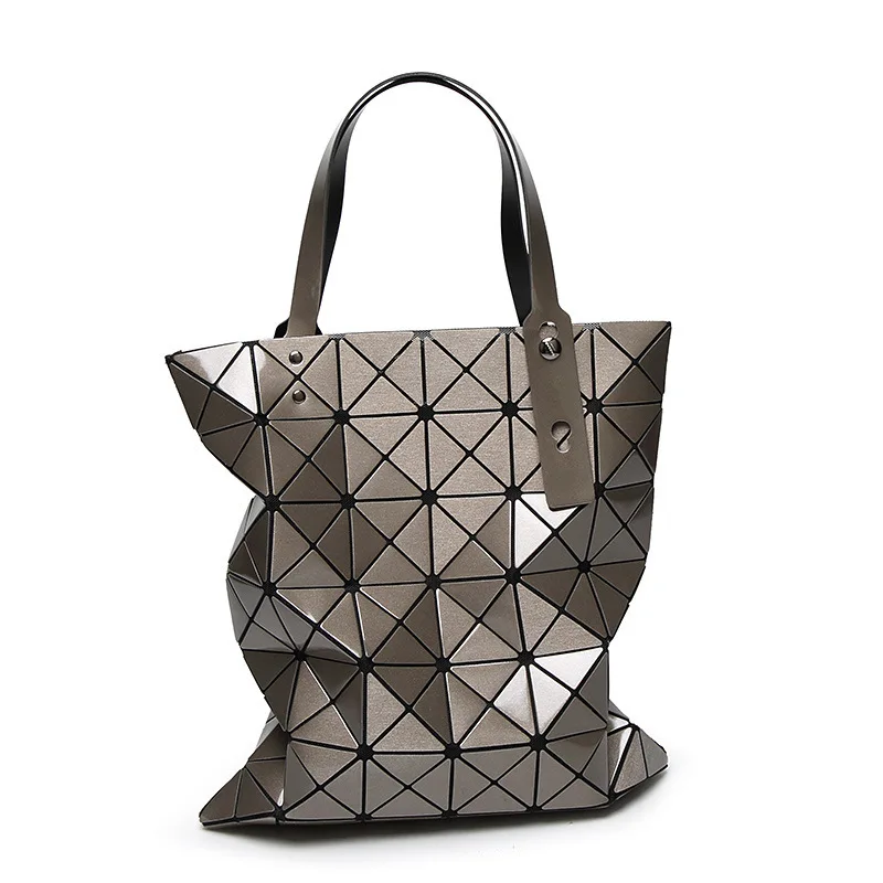 new design women folded handbags PVC geometry plaid female handbag hot ...