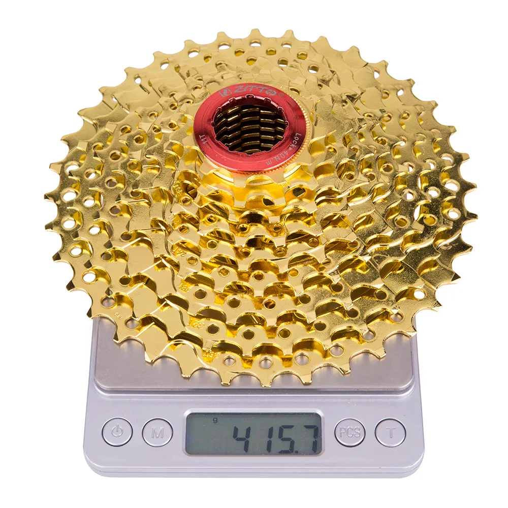 الدراجة الجبلية MTB دراجة أجزاء 9 ثانية 36 طن 27 ثانية سرعة الذهب الذهبي كاسيت Freewheel 11-36 طن ل Shimano m370 M430 M4000 M590 M3000