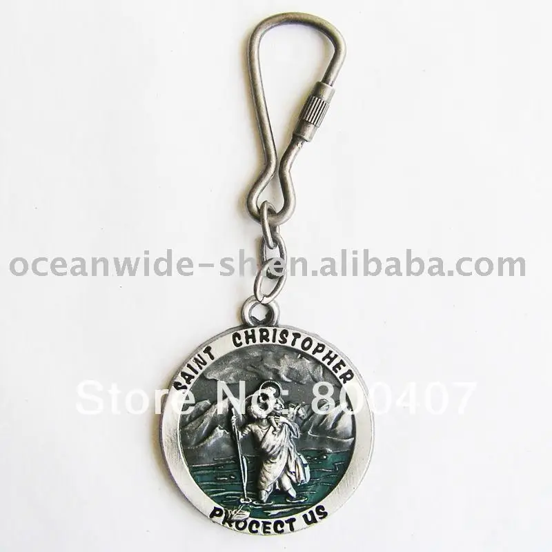 Key Ring (SAINT CHRISTOPHER PROTECT US) Free Shipping KEYRING-OC035
