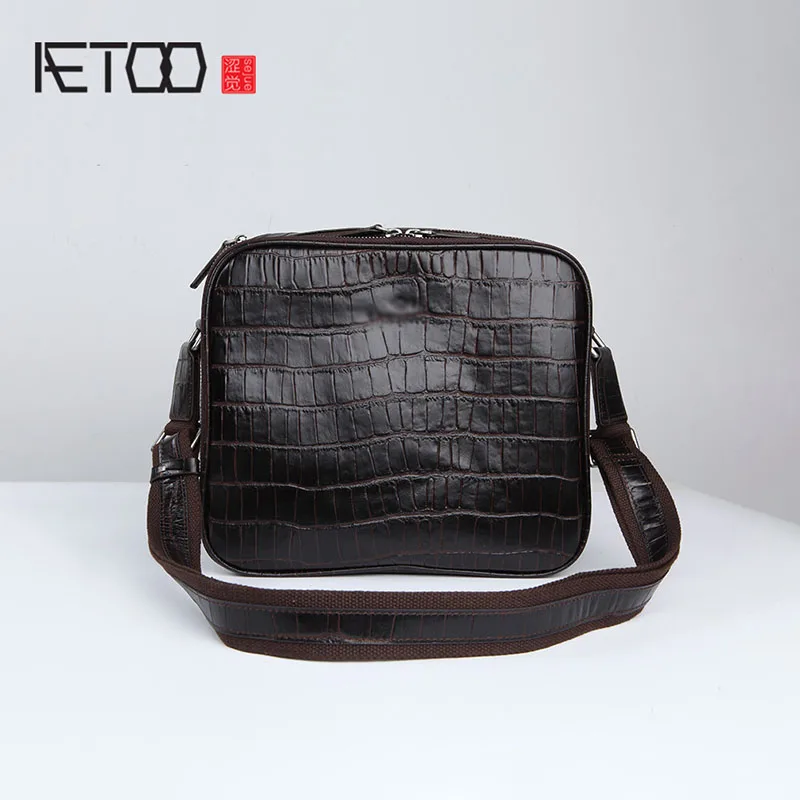 

BJYLNew summer men's Alligator cowhide single shoulder bag leather oblique with small square bag
