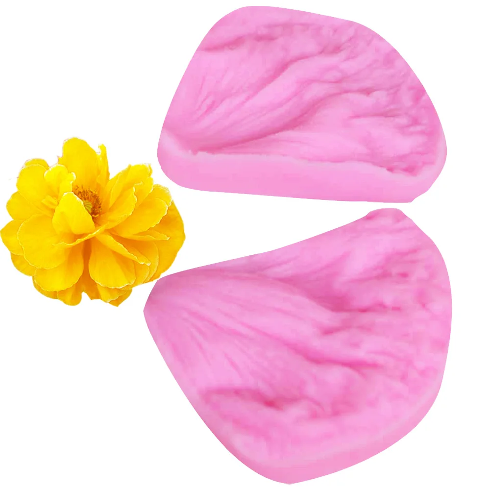 GUMEI 5 Pièces Moule Silicone Feuille Pivoine Rose Pour Gâteau Et Fondant