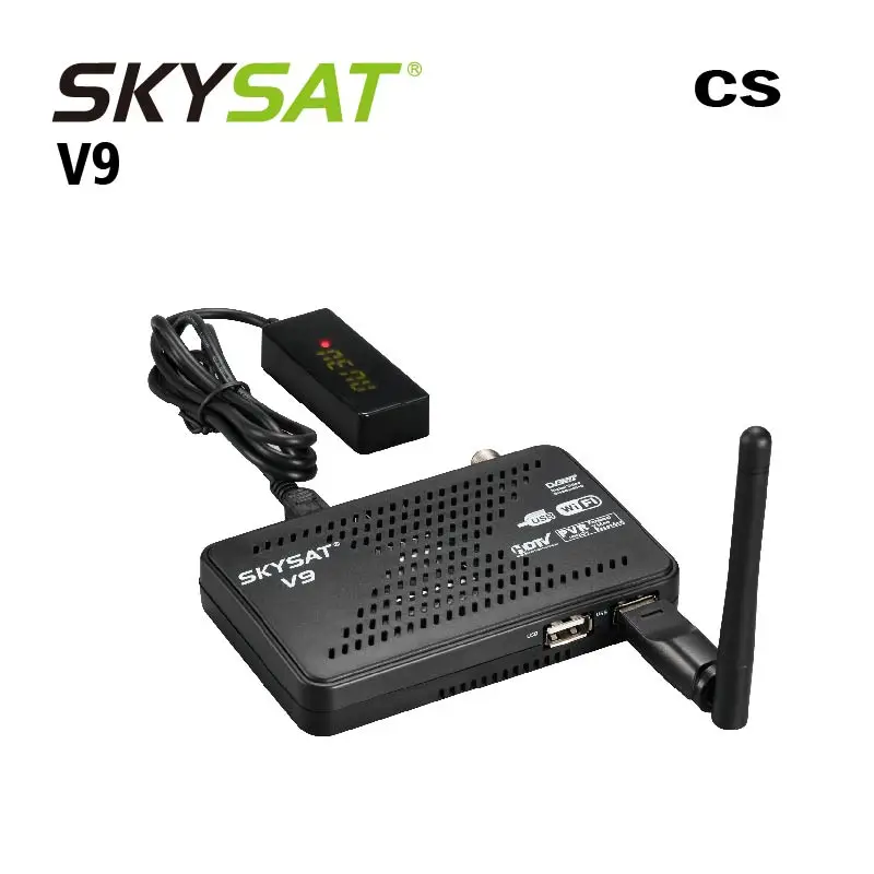 

Hot selling SKYSAT V9 mini Receptor de Satelite support DVB S2 Cccams Cline Newcamd Satellite Receiver Box TV PK Freesat V7
