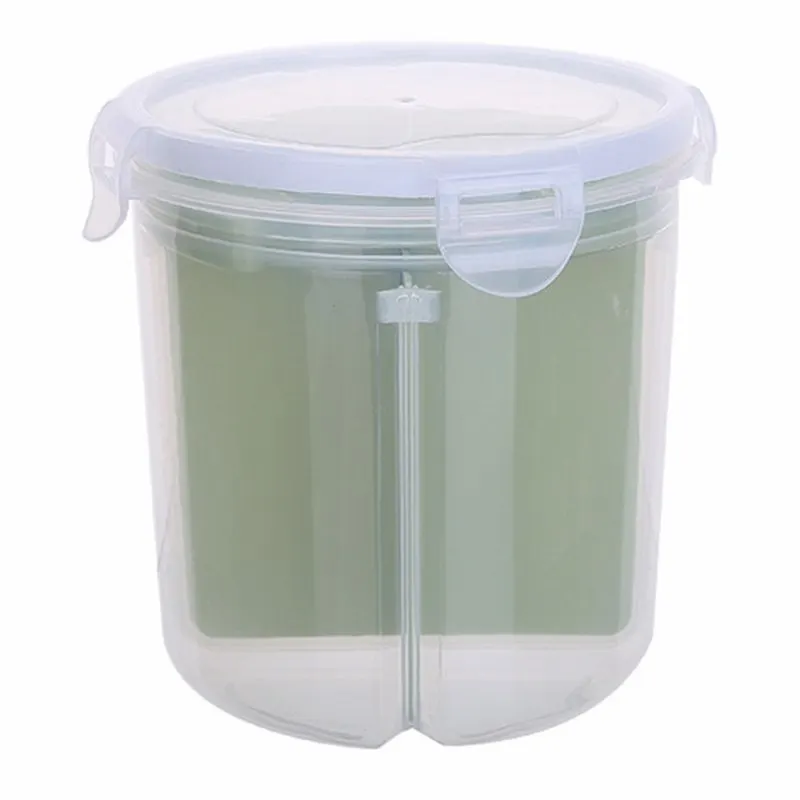 Кухонное Хранение продуктов подвижный Отсек Пластиковые контейнеры рис бобы бак для хранения зерна анти-Влага прозрачное сохранение - Цвет: small green