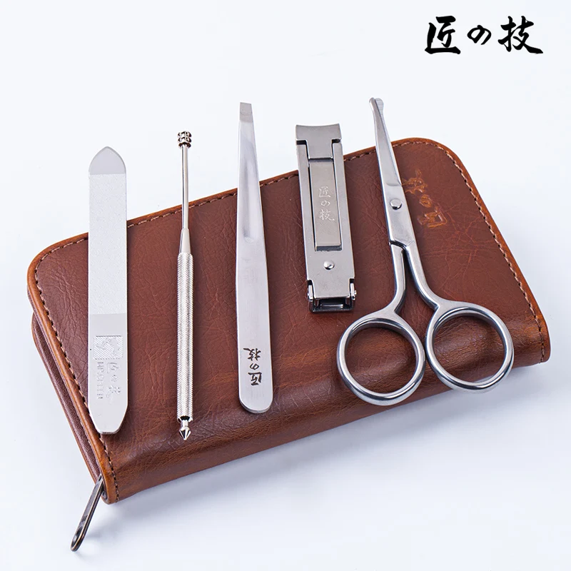 

Stainless steel nail clipper set nail art tool bag 5 piece set finger cut finger plier set