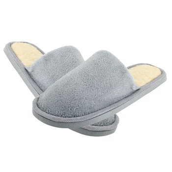 

TEXU Men Gray Fleeces Soft Warm Slippers for Feet Length 27 cm
