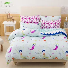 NEW 3/4 PCS Pink Bedding Sets for Girls Cute Mermaid and Scales Pattern Printed Comforter Duvet Cover Set Pillow Cases Bedlinen