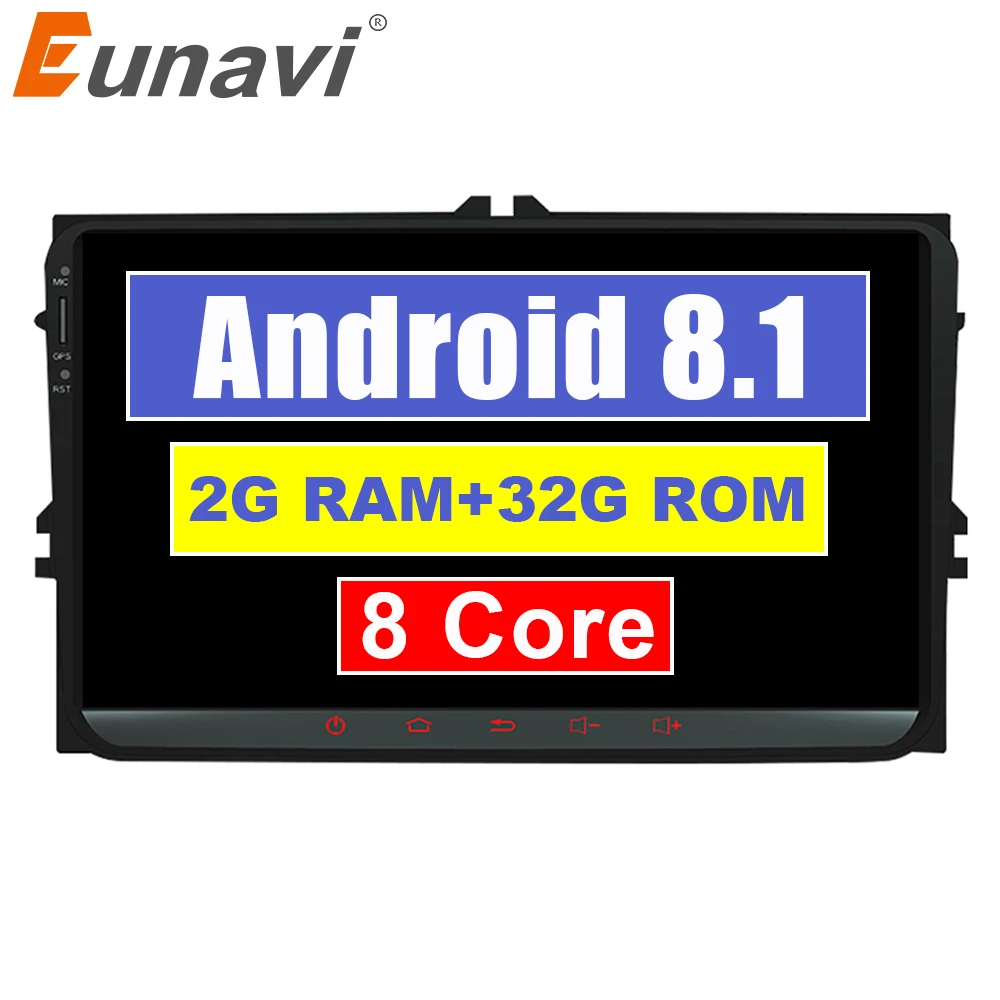 

Eunavi 2 din 9'' Android 8.1 TDA7851 Car Radio Stereo GPS for VW Passat B6 CC Polo GOLF 5 6 Touran Jetta Tiguan Magotan Seat