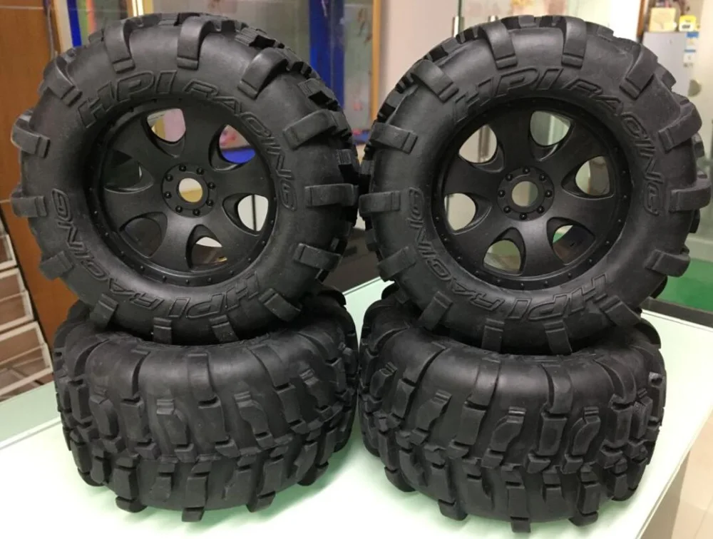 HPI 1/8 гоночный трагги шесть спиц колеса комплект шин для дикари XL Flux G5 E63 2 шт