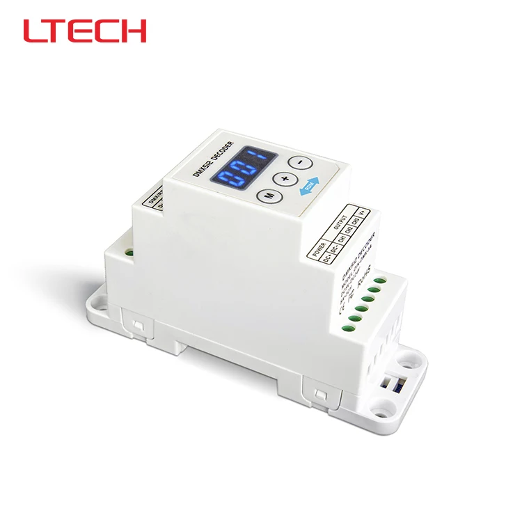 

DIN-DMX-3CH,5A*3CH Max 15A output,DIN-DMX LED Decoder,DC5-24V input
