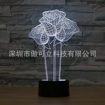 

Wenhsin New Rose Touch Light Gradient Colorful 3D Light LED Visual Light Atmosphere Table Lamp