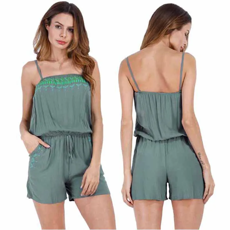 

Sexy suspender jumpsuit women romper summer backless jumpsuit lady new Shorts boho beach jumpsuit female coveralls female frock