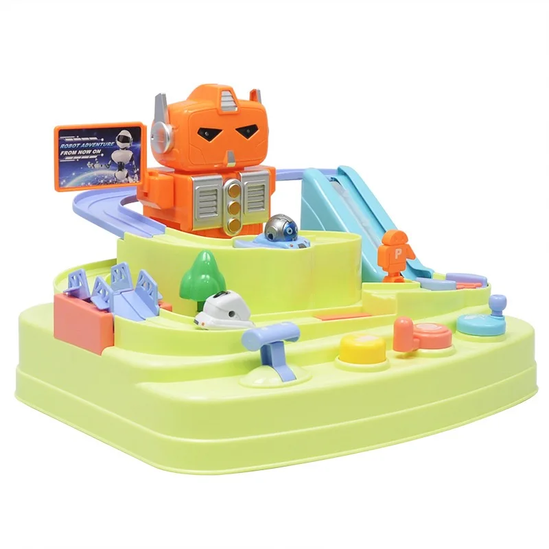 

robot adventure inertia taxi track Rail transit competition race adventure puzzle toy birthday gift Christmas gift