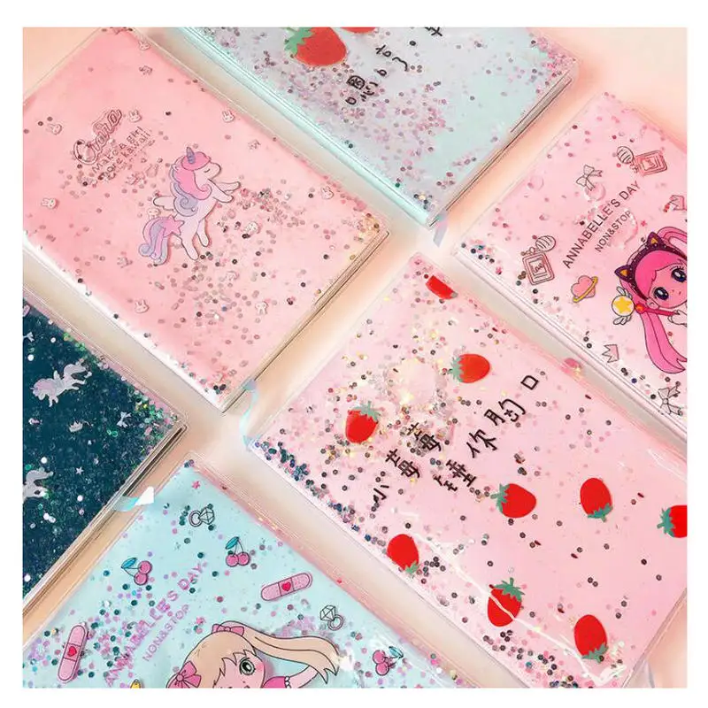 

Cute Quicksand Sweet Girl Notepad Mini Unicorn Unicorn Flamingo Fruits Decorate Kawaii Creative Office Study Notebook Gift