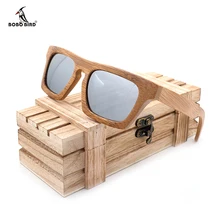 BOBO BIRD Men Vintage Square Wood Ladies Sunglasses Women Polarized UV400 Protect Coating Mirror Wood Sunglasses in Wooden Box