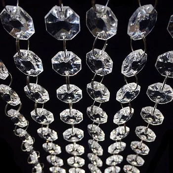

10m (33FT) Acrylic Crystal Clear Bead Wedding Supply decor Garland Chandelier Hanging for outdoor Christmas Tree Decoration