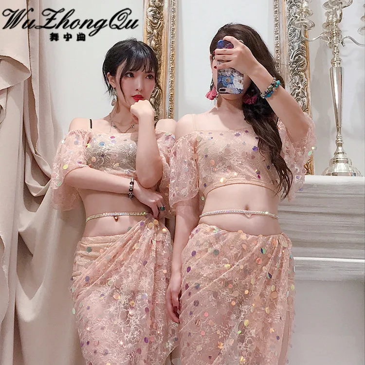 

Oriental Dance Costume Lace long skirt suits belly dance clothes for woman belly dancing
