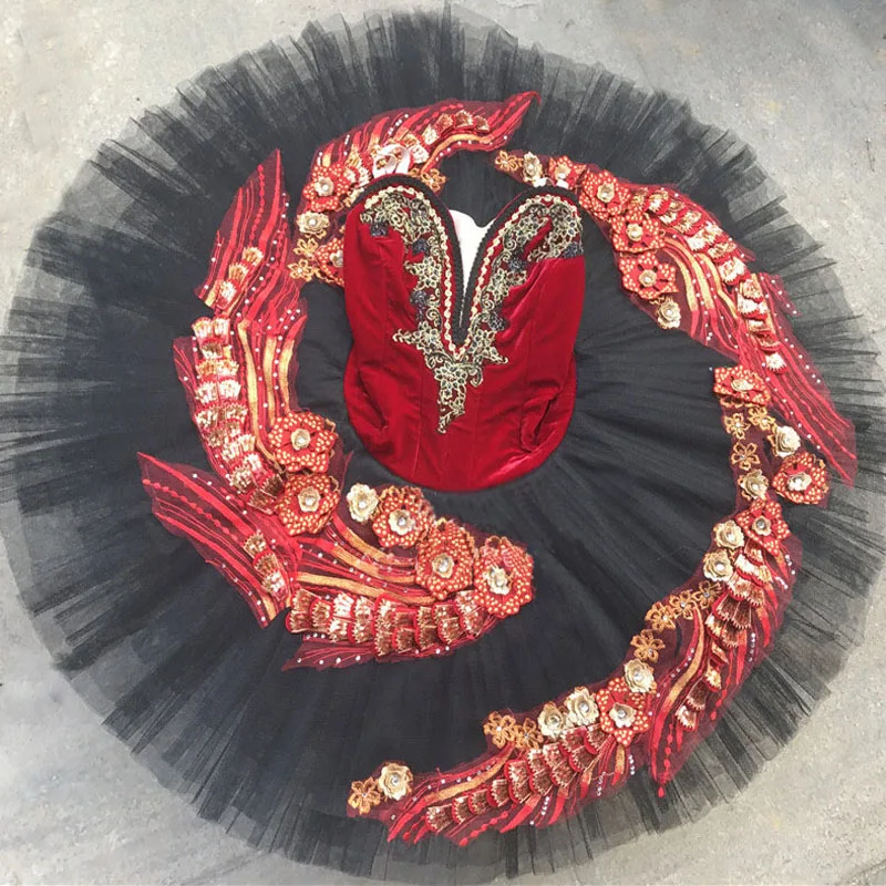 

Red Black Don Quixote Ballet Dance Costumes Firebird Ballet Tutus,Paquita Stiff Tulle Classical Ballet Dance Pancake Tutu