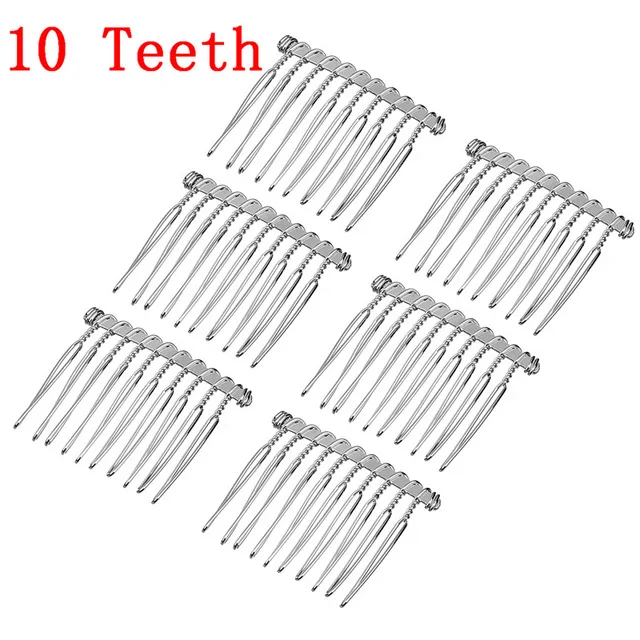 Rhodium 10 Teeth 6 шт./лот, 10 15 20 30 зубы черный/золото/родием заколки-гребни свадебные аксессуары для волос; свадебные гребни для самостоятельного создания ювелирных украшений - Окраска металла: Rhodium 10 Teeth