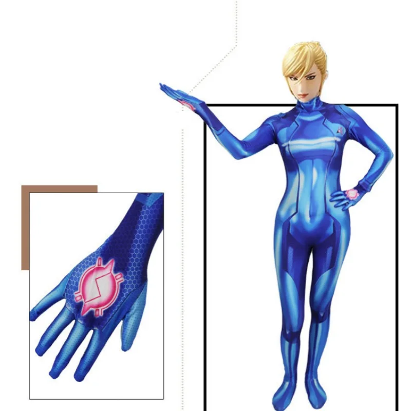 Комбинезон для косплея аниме Samus Zero Metroid Prime женский костюм воина фанатов фильмов