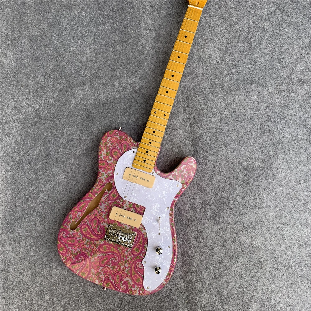 

Fast delivery, Avril Ramona Lavigne style, double-sided large pink tele electric guitar, cattle strand pillow, birthday gift.