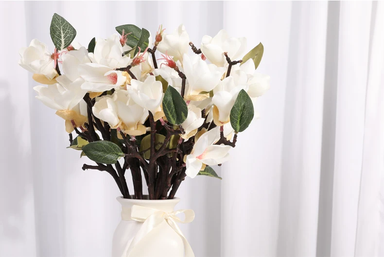 1 шт. роза искусственная Магнолия поддельный креп цветок кальмар Свадебная ваза для украшения цветок