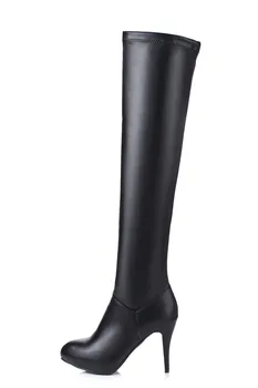 

New Sexy Women Over the Knee Boots Nice Pointed Toe Thin Heels Winter Boots Elegant Brown White Shoes Woman Plus Size 3.5-13