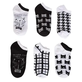 

CAT Warm Comfortable Cotton Bamboo Fiber Girl Women's Socks Ankle Low Female Invisible Color Girl Boy Hosier 1pair=2pcs