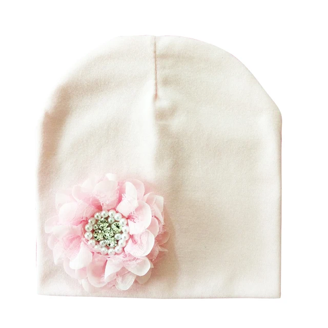 Baby Hat Winter Baby Cap Cotton Floral Hat For Baby Girl Flower Children Cap Kids Accessories Pink