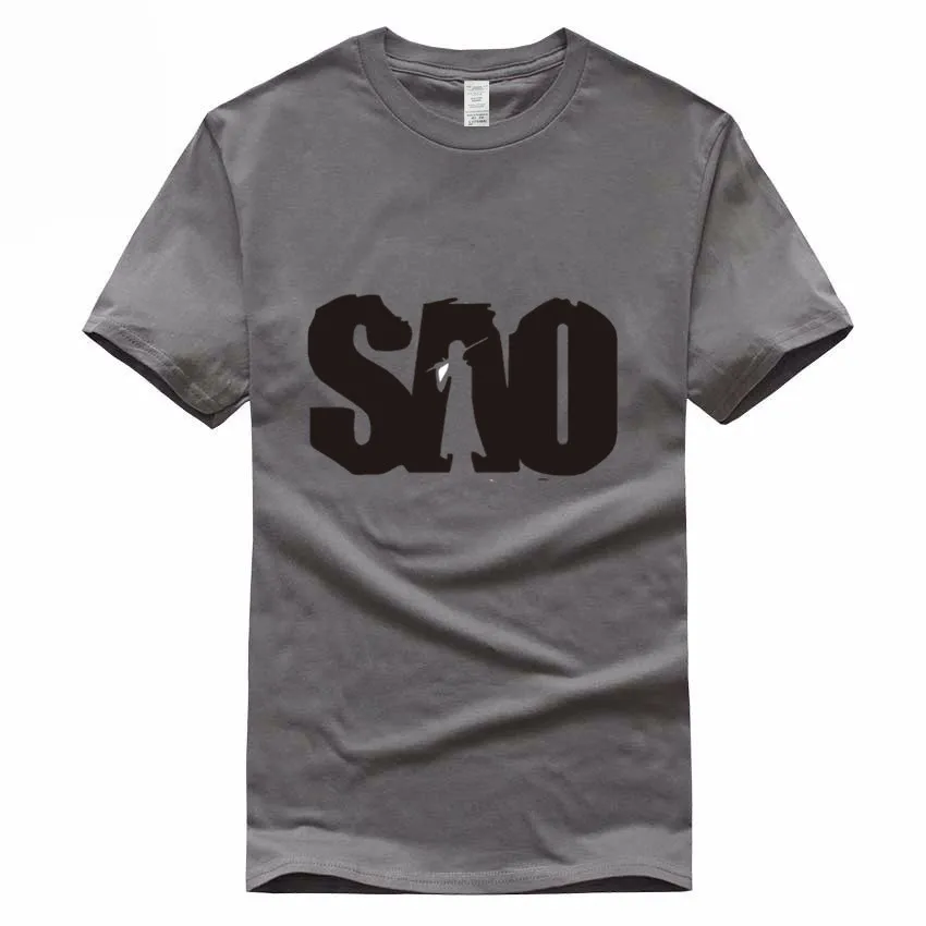 Аниме Sword Art Online SAO забавная футболка из хлопка, европейский размер, летняя повседневная футболка с круглым вырезом для мужчин и женщин GMT019
