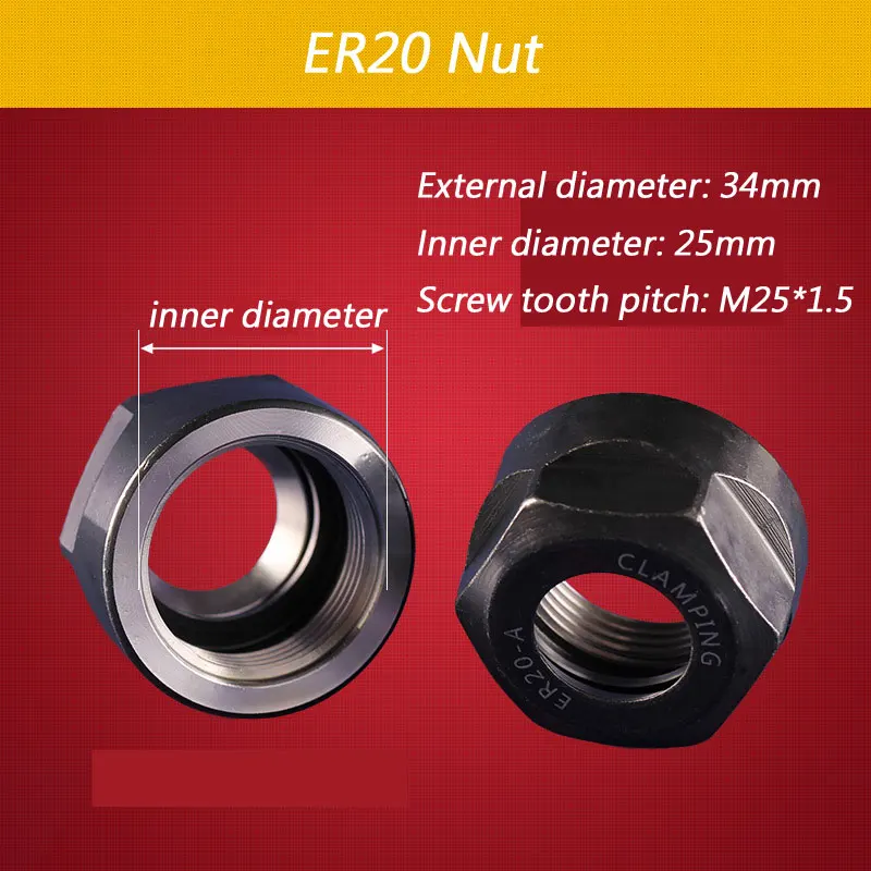 Цанговая гайка с ЧПУ ER11 (M14 * 0 75) ER16 (M22 1 5) ER20 (M25 ER25 (M32 ER32 (M40 патрон из марганцевой