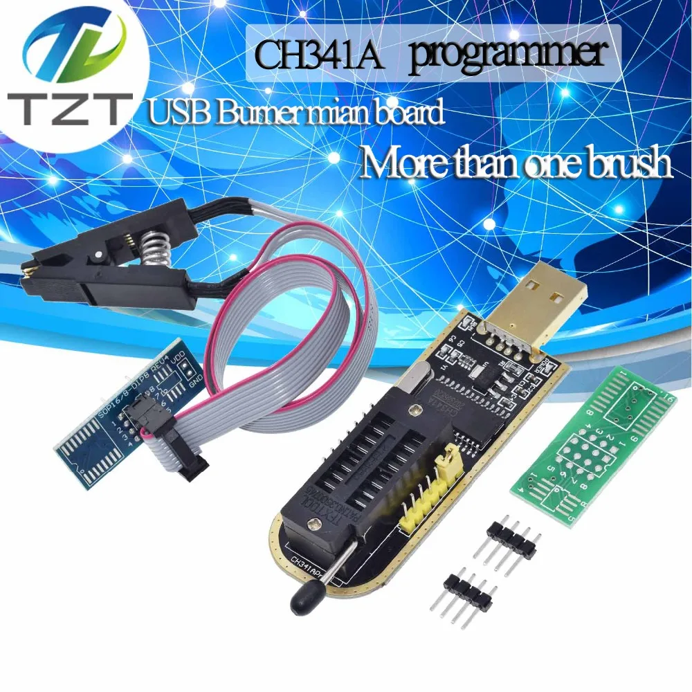 

TZT CH341A 24 25 Series EEPROM Flash BIOS USB Programmer Module + SOIC8 SOP8 Test Clip For EEPROM 93CXX / 25CXX / 24CXX