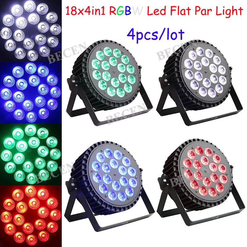 

4pcs/lot 18x10w RGBW led par can light 4in1 flat par light with power linkable function