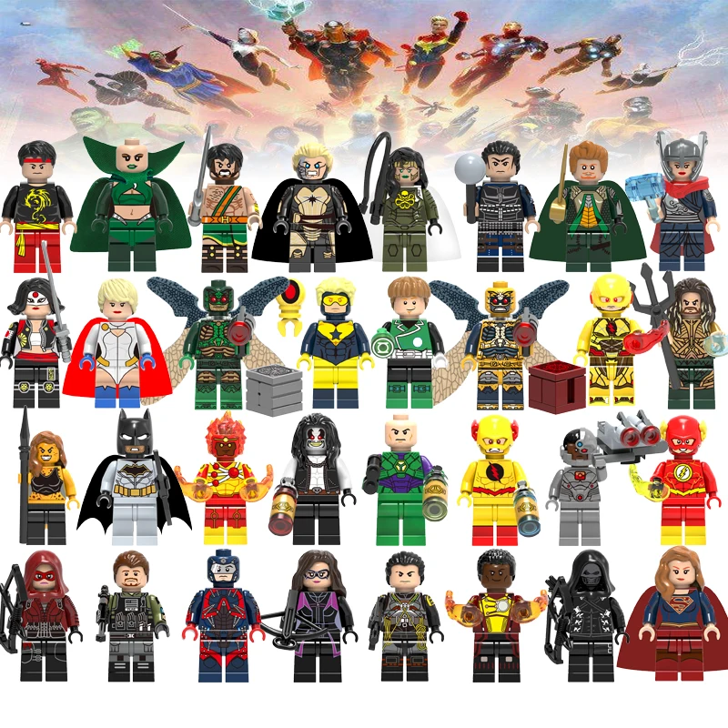 

Super Heroes Figure Set Building Blocks Legoelys Avengers Iron Man Venom Justice League X-Men Batman Bricks Toys For Children
